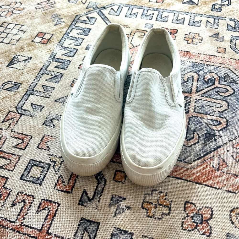 White slip on sneakers